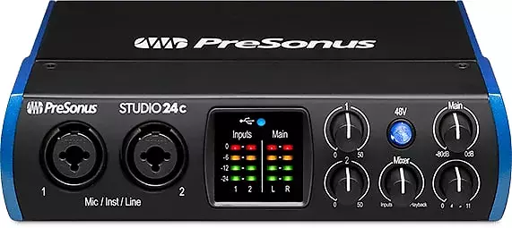 PRESONUS Interface audio Studio 24c noir et bleu