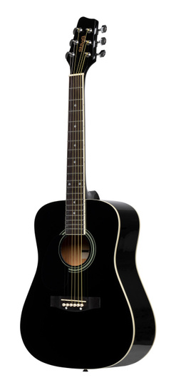 Achat/Vente Guitares - Guitare acoustique dreadnought 3/4 noire avec table  en tilleul modèle gaucher - Rockstation